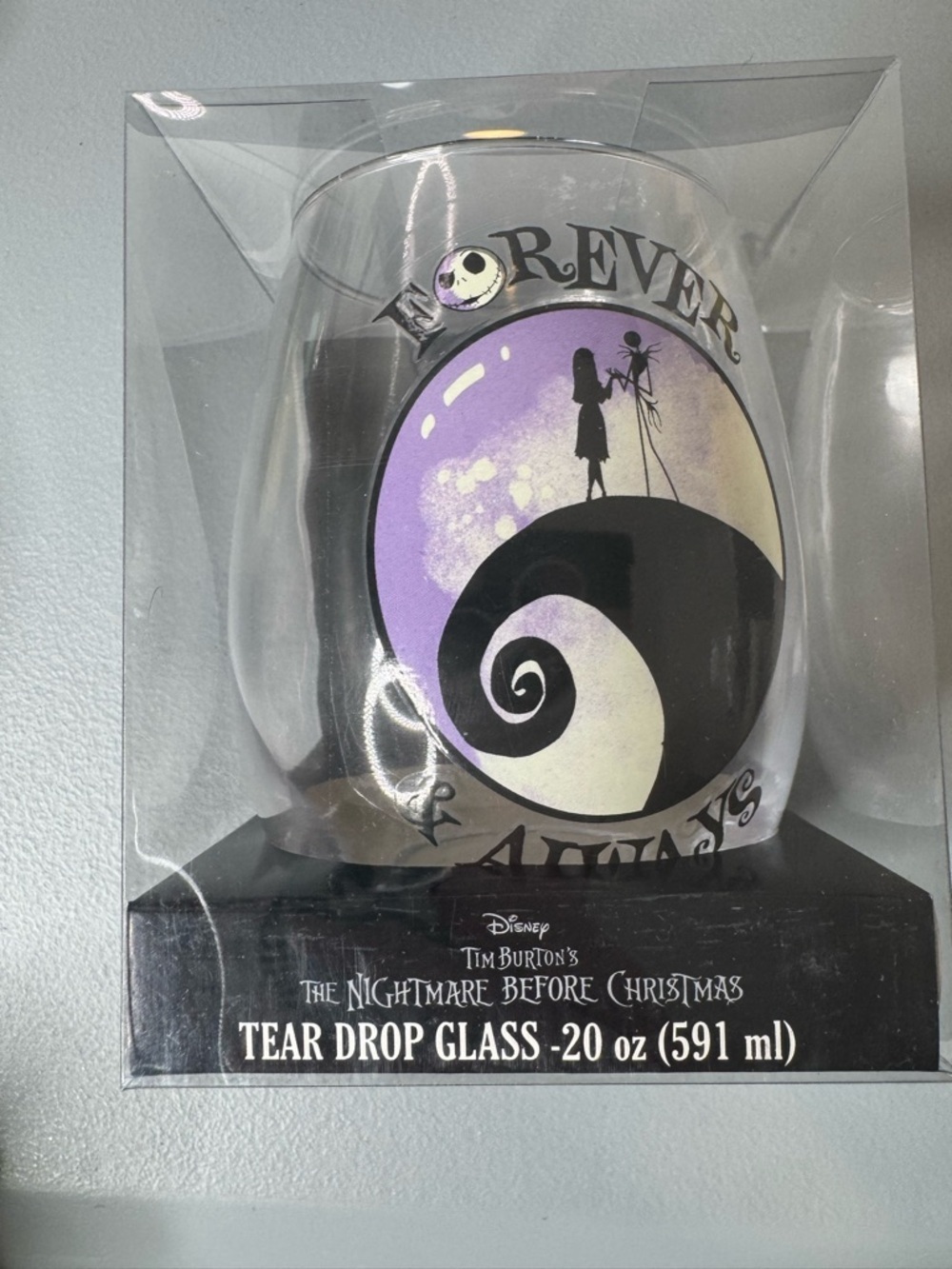 The Nightmare Before Christmas "Forever & Always" Teardrop Glass 20oz Sally Jack